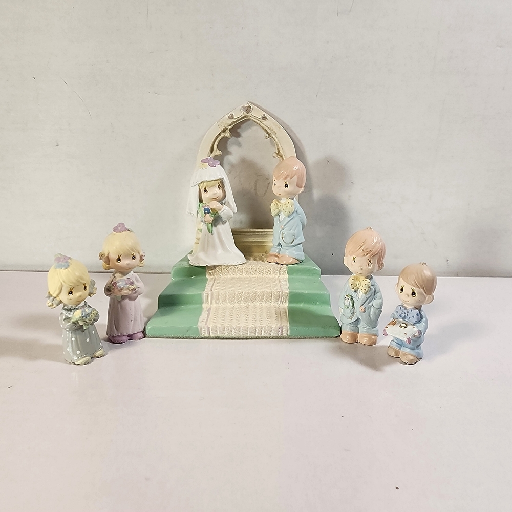 1989 Enesco Precious Moments Mini Pewter Wedding Party Set. - Picture 6 of 16